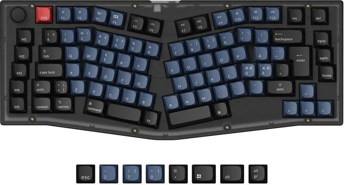 Keychron V10, Frosted Black, 75% Alice Layout, PBT, LEDs RGB, hot-swap, Keychron K Pro BROWN, USB, ND