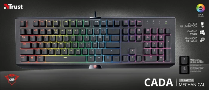Trust Gaming GXT 890 Cada RGB, LEDs RGB, Outemu Red, USB, EU