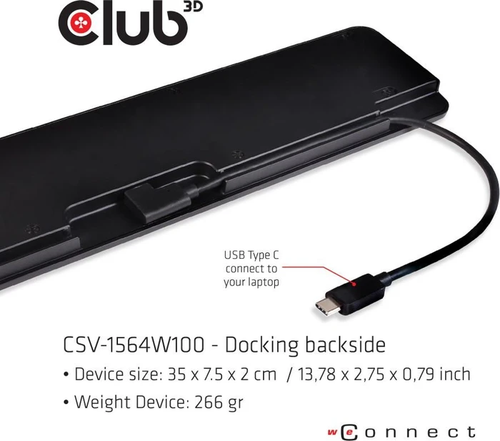 Club 3D Triple Display Dynamic PD Charging Dock 100W, USB-C 3.0 [Buchse]