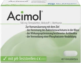 Acimol 500mg Filmtabletten mit pH-Teststreifen, 48 Stück