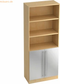 Hammerbacher Schrank 5OH V7700, Relinggriff, ahorn/silber, Aufbewahrungskombination