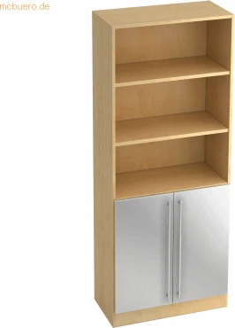 Hammerbacher Schrank 5OH V7700, Relinggriff, ahorn/silber, Aufbewahrungskombination