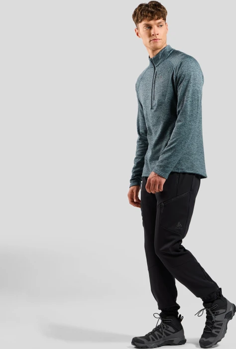 Odlo Tencia Midlayer Half Zip Funktionsshirt langarm provincial blue melange (Herren)