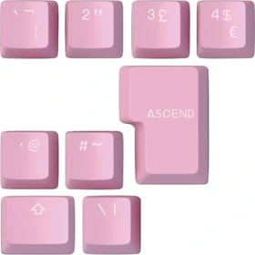 Glorious GMMK V2 Keycap UK English Expansion Set, Kunststoff (ABS) Double-Shot, rosa, 9 Tasten, ISO-UK