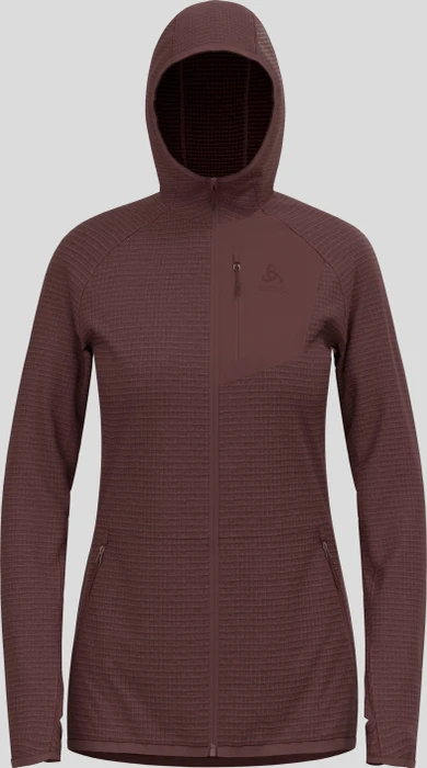 Odlo Ascent Midlayer Hooded Zip Funktionsjacke fudge (Damen)