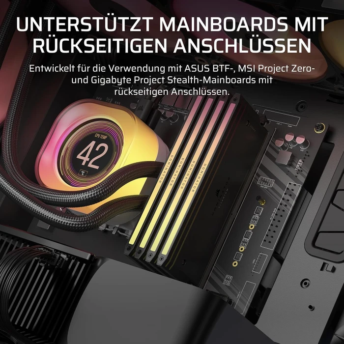 Corsair iCue 5000T TG, schwarz, Glasfenster