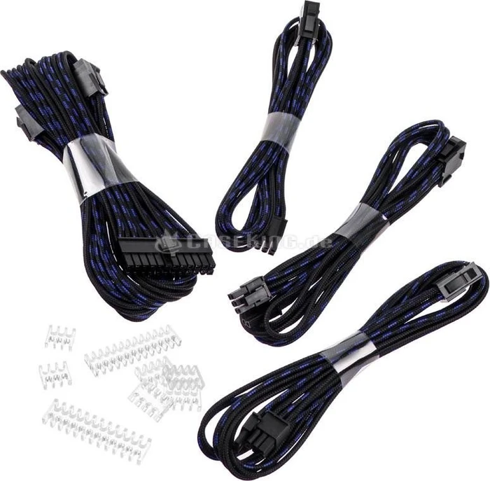 Phanteks Verlängerungskabel Kit für Netzteile, S-Muster schwarz/blau, 500mm
