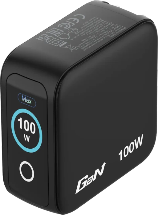 Verbatim Mini-GaN-Ladegerät mit Display 100W 3-Port schwarz