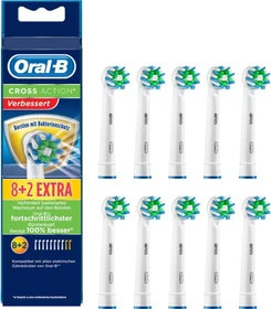 Oral-B CrossAction Bakterienschutz 8+2 Ersatzbürste weiß, 10 Stück