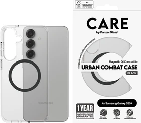PanzerGlass Care Flagship Case Urban Combat Magnetic Qi für Samsung Galaxy S25+ transparent/schwarz