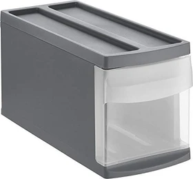 Rotho S Systemix Schubladenbox, 1 Schublade, anthrazit