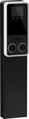 Hager E-Ladestation witty Park 2 2x22kW Typ2S Freistehend, Ladedose