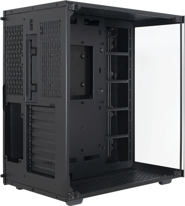 Inter-Tech C-701 Panorama, schwarz, Glasfenster