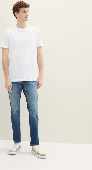 Tom Tailor Regular Tapered Jeans mit recycelter Baumwolle Jeans tinted blue denim (Herren)