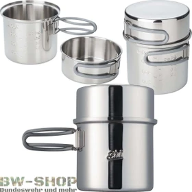 Esbit Camping 1200ml + 475ml Edelstahl Kochtopfset 1.7l