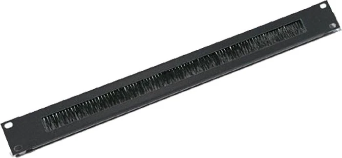Triton Durchführungsplatte mit Bürste, schwarz, 1HE