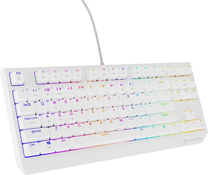 Genesis Thor 230 TKL, weiß, LEDs RGB, hot-swap, Outemu Red, USB, US