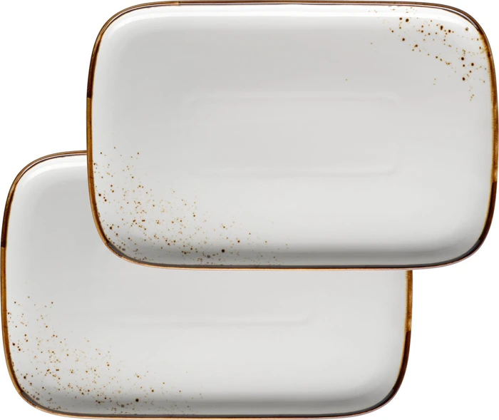 Mäser Pintar Servierplatten 30x20cm beige/braun, 2 Stück