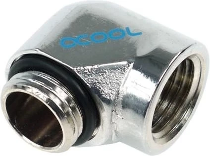 Alphacool HF L-Verbinder 2x G1/4" [male/female], chrome