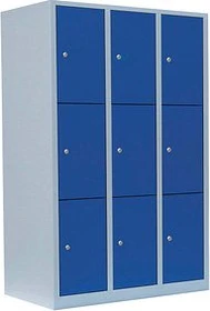 Lüllmann ClassiX XL Fächerschrank, 9 Fächer, grau/blau, Spind