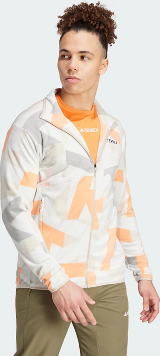 adidas Terrex Multi Printed Fleece Jacke grey one/amber tint (Herren)