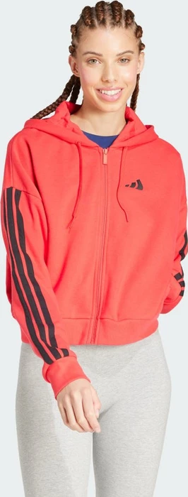 adidas Essentials 3-Streifen French Terry Hoodie pure ruby/black (Damen)