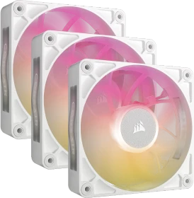 Corsair iCUE LINK RX120 Max RGB Starter Kit, weiß, LED-Steuerung, 120mm, 3er-Pack