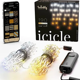 Twinkly Icicle Gold & Silber Edition Lichterkette LED 190x warmweiß-tageslichtweiß bernstein