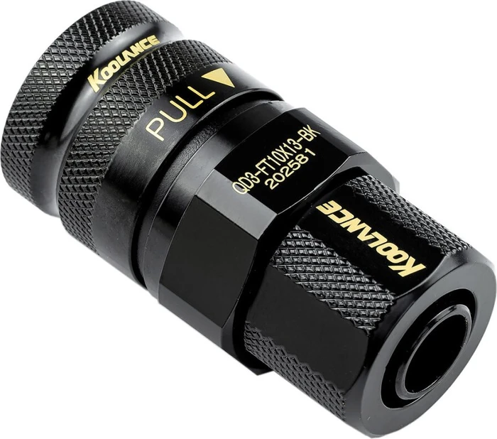 Koolance QD3 No-Spill Schnellverschluss, gerade female, 10mm ID/13mm AD auf female Schnellverschluss, schwarz