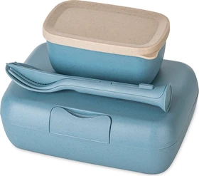 koziol Candy Ready Lunchbox und Besteck Geschirrset nature flower blue