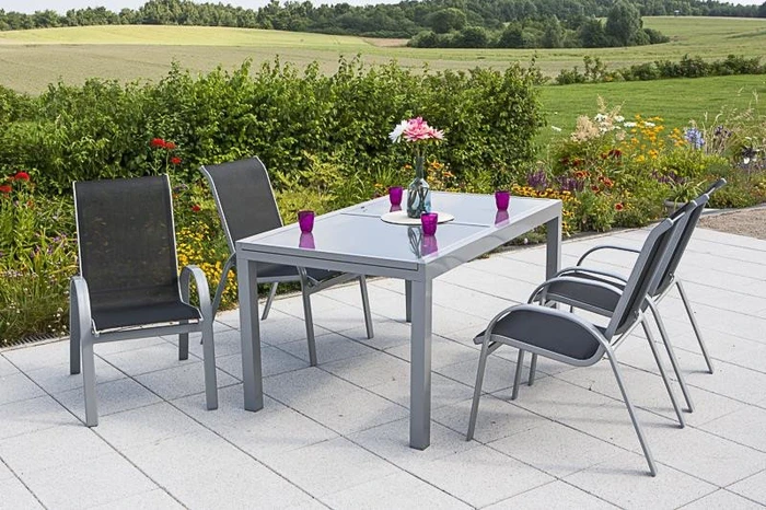 Merxx Amalfi Gartenmöbel-Set schwarz, 5-tlg.