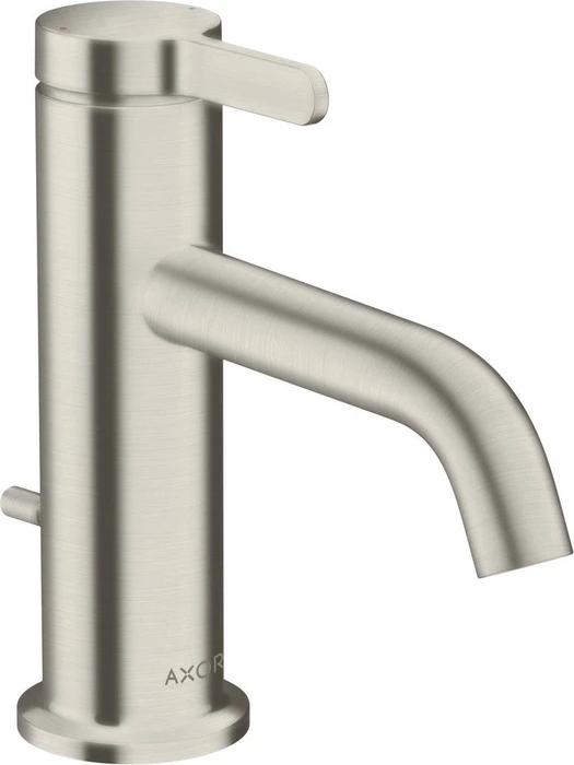 Hansgrohe Axor One Waschbeckenarmatur 70 mit Hebelgriff und Zugstangen-Ablaufgarnitur edelstahloptik
