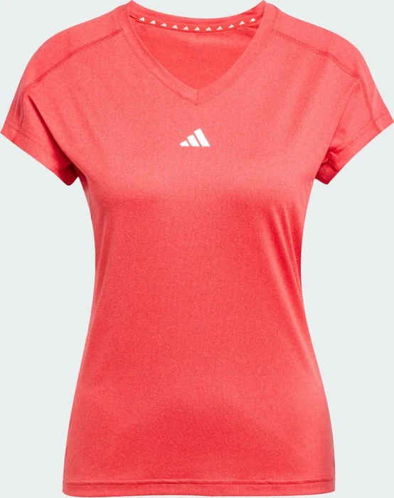 adidas Aeroready Train Essentials Minimal Branding V-Neck Funktionsshirt kurzarm pure ruby/white (Damen)