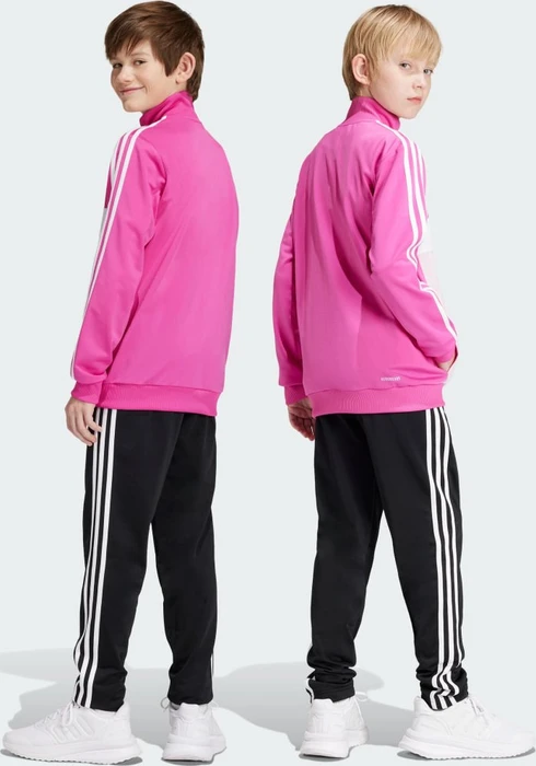 adidas Essentials 3-Streifen Tiberio Trainingsanzug semi lucid fuchsia/white/clear pink (Junior)