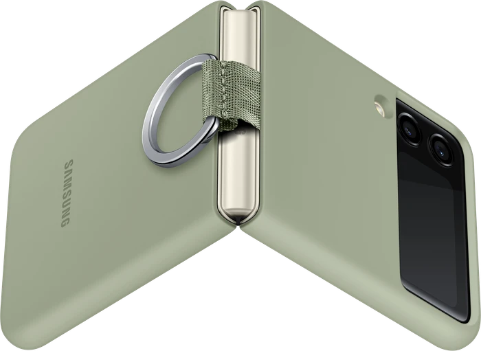 Samsung Silicone Cover with Ring für Galaxy Z Flip 3 5G Olive Green