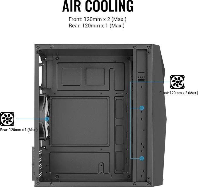 AeroCool Raider Mini V3 Black, Glasfenster