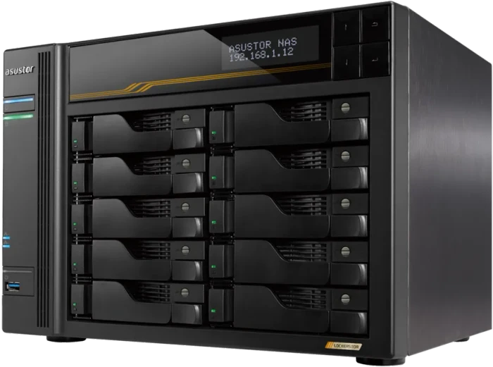 Asustor Lockerstor 10 Gen3 AS6810T 80TB, 16GB RAM ECC, 2x RJ-45 10GBase-T, 2x RJ-45 5GBase-T