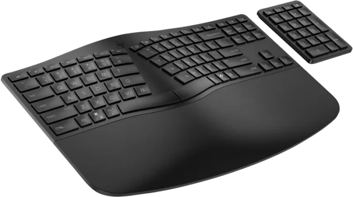 HP 960 Ergonomic Wireless Keyboard, schwarz, USB/Bluetooth, US