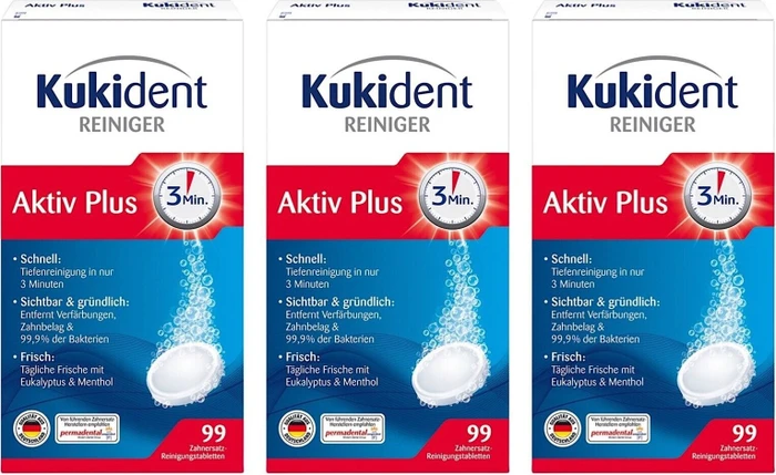 Kukident Aktiv Plus Reinigungstabs, 136 Stück
