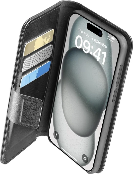 Cellularline Book Agenda für Apple iPhone 15 Plus schwarz