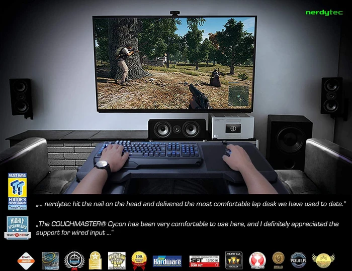 nerdytec Couchmaster Cycon 2 Fusion Grey, Lapdesk, grau