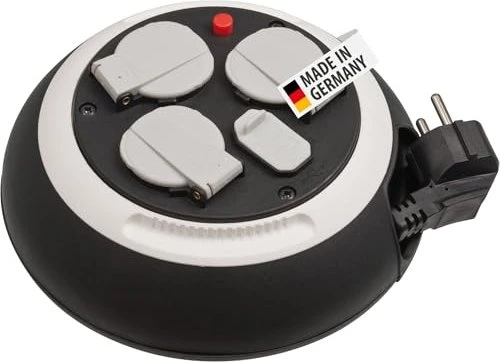 Brennenstuhl Comfort Line Kabelbox 3-fach mit USB, Schuko auf 3x Schuko, 3m, IP20, H05VV-F 3G1,5