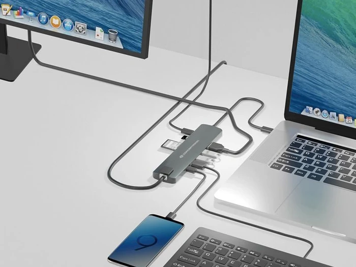Conceptronic Multifunktionaler 9-in-1 Hub, USB-C 3.0 [Stecker]
