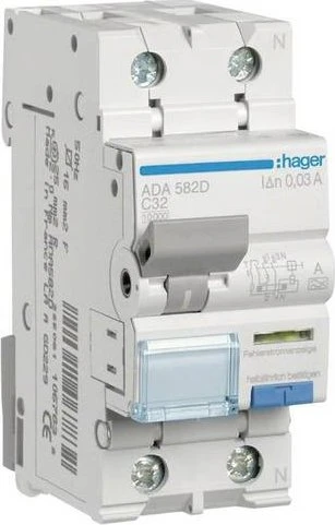 Hager Fehlerstrom-Leitungsschutzschalter 1P+N 10kA C-32A 30mA Typ A