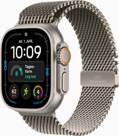 Apple Watch Ultra 4 natur mit Milanaise-Armband Small natur