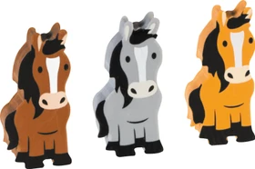 Brunnen Radierer Fun Collection Pferde, mehrfarbig, 3er-Set