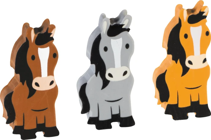 Brunnen Radierer Fun Collection Pferde, mehrfarbig, 3er-Set