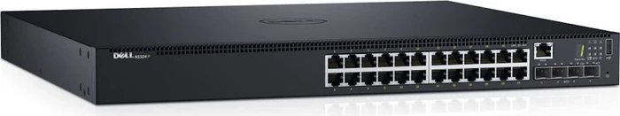 Dell EMC Networking N Series PowerSwitch N1500 Rackmount Gigabit Managed Switch, 24x RJ-45, 4x SFP+, 570W PoE+