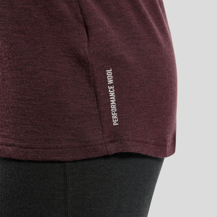 Odlo Revelstoke Performance Wool Warm Baselayer Funktionsshirt langarm black/fudge melange (Herren)