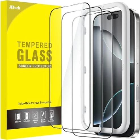 JETech Displayschutzglas für Apple iPhone 16 Pro, 3er-Pack